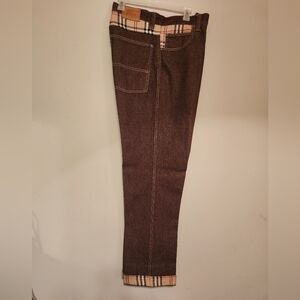 Burberry Bown Plaid Cuffed Jeans